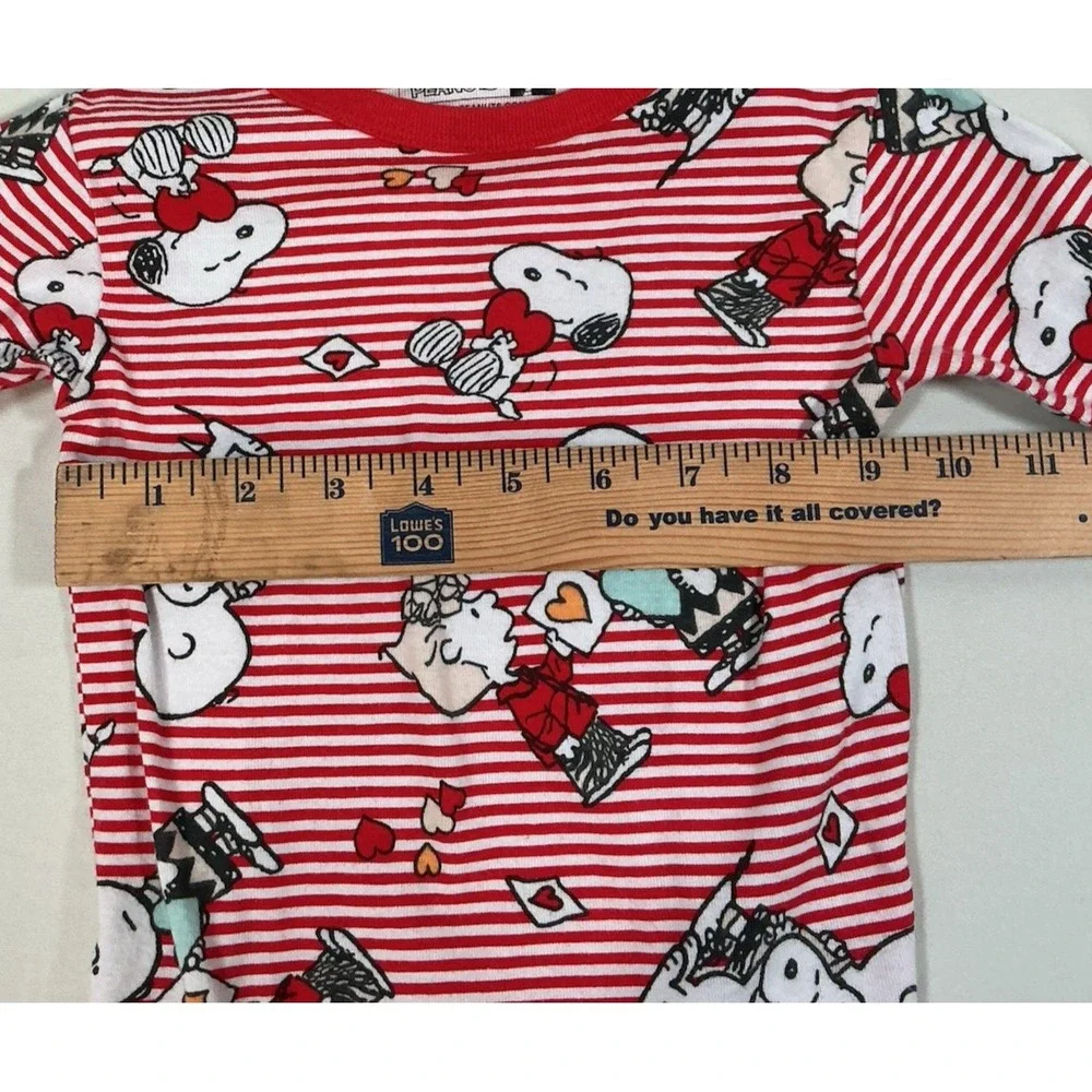 Peanuts Snoopy Woodstock Valentines Pajamas Set 5T Red White